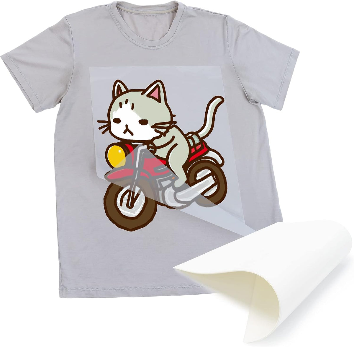 Cisinks Premium DTF Transfer Film 8.25"X11.75" - A4 Hot/Cold Peel 100 Sheets Matte Clear Pretreat PET Heat Transfer Paper for DIY Direct Print on All Fabric and Colors T-Shirts Textile