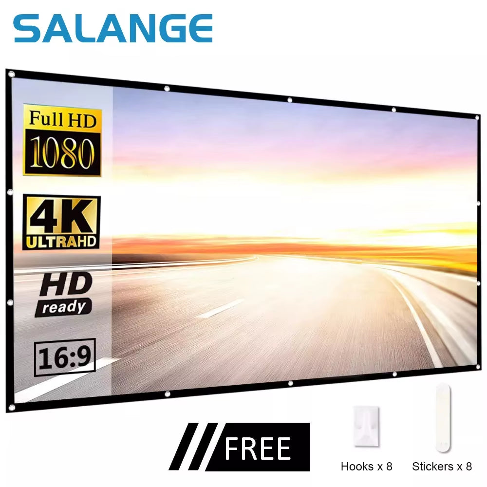 Projection Screen Portable Projector Screen 100 Inch 120 Inch 150 Inch 16:9,Outdoor Movie Screen for Travel Home Theater